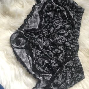 Black and white shorts